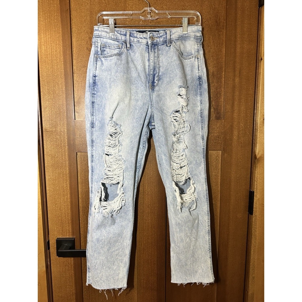 Hollister Ultra High Rise Mom Jeans W28 L25 Distressed Vintage Stretch 7S